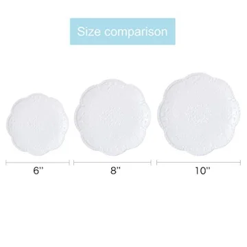 Elegant Jusalpha Set of 4 Embossed Lace Plates