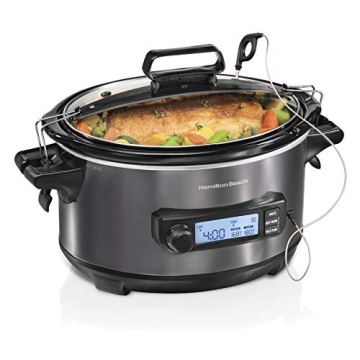 Hamilton Beach 6 Quart Digital Slow Cooker with Lid Lock & Probe - Perfect for Delicious Meals
