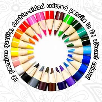 Colorpockit Coloring Kit Travel Art Set with Colored Pencils, 4x6 Coloring Cards, Built in Sharpener, Mess Free Trip Activities for Airplanes or Car, 8.5 x 5, 28 pieces