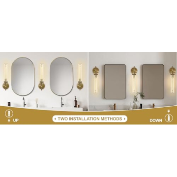 Joyunleo Brass Wall Sconces Stylish 19" Lighting Set