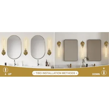 Joyunleo Brass Wall Sconces Stylish 19" Lighting Set