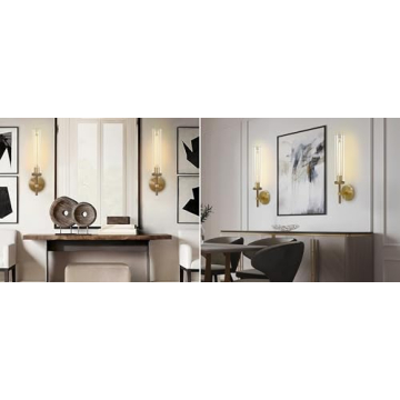 Joyunleo Brass Wall Sconces Stylish 19" Lighting Set