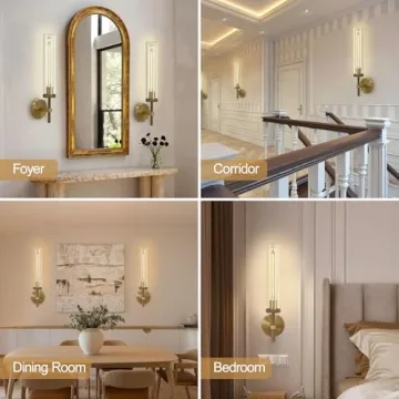 Joyunleo Brass Wall Sconces Stylish 19" Lighting Set