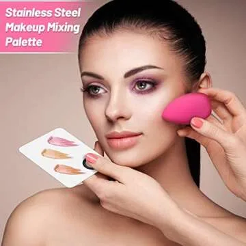 Disposable Makeup Applicators Kit with Mixing Palette Powder Puff Makeup Artist Tools Supplies Mascara Wands, Lip Brushes, Hair Clips Makeup Sponge for Face with Storage Box