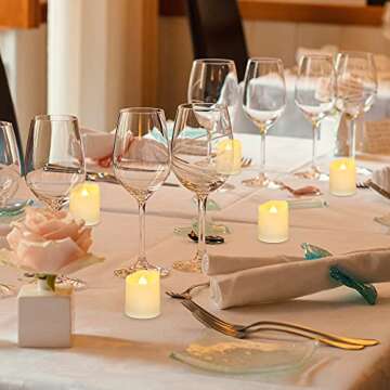 Daord Rechargeable LED Tea Lights USB Flameless Warm White Votive Candles with Remote Battery Flickering Tealights Candle for Halloween Christmas Romantic Home Decoration (6 Packs,Warm White)