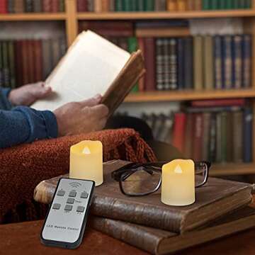 Daord Rechargeable LED Tea Lights USB Flameless Warm White Votive Candles with Remote Battery Flickering Tealights Candle for Halloween Christmas Romantic Home Decoration (6 Packs,Warm White)