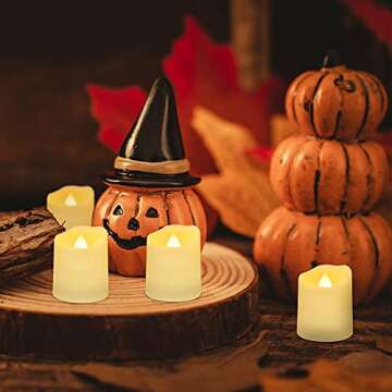 Daord Rechargeable LED Tea Lights USB Flameless Warm White Votive Candles with Remote Battery Flickering Tealights Candle for Halloween Christmas Romantic Home Decoration (6 Packs,Warm White)