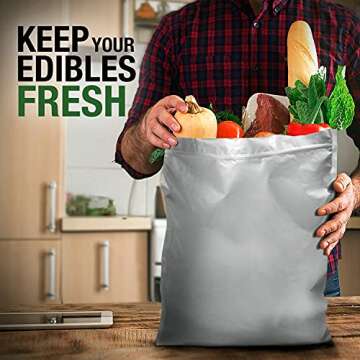 TekUnlimited - 10 Pack | 5 GALLON Mylar Bags w/ 15 (2000cc) Oxygen Absorbers (Individual) –10 mil Mylar Bags for Food Storage for Grains, Wheat, Rice, Dry Aging Bags for Meat - Long Term Food Storage