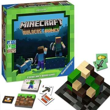 Ravensburger Minecraft: Builders & Biomes - Engaging Strategy Board Game | Ideal for 2-4 Players | Perfect for Ages 10 & Up | Authentic Minecraft Experience | Great Gift for Minecraft Enthusiasts