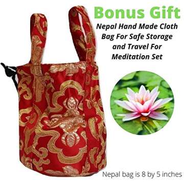 Andos Tibetan Singing Bowl Set Handcrafted in Nepal /Meditation Sound Bowl Set Helpful for Yoga Medi...