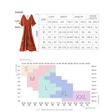 Olaesa Women's Lace Maxi Dress Short Sleeve V Neck Party Dress Smocked Waist Boho Maxi Dress Bohemian Dress for Women Orange