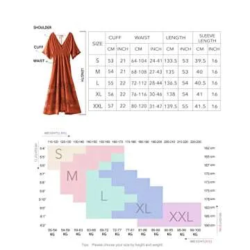 Olaesa Women's Lace Maxi Dress Short Sleeve V Neck Party Dress Smocked Waist Boho Maxi Dress Bohemian Dress for Women Orange
