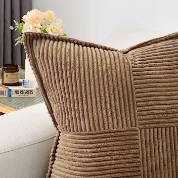 HAUSSY 20x20 Corduroy Pillow Covers Set of 2 Soft Home Decor