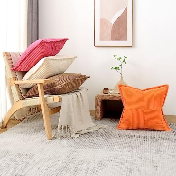 HAUSSY 20x20 Corduroy Pillow Covers Set of 2 Soft Home Decor