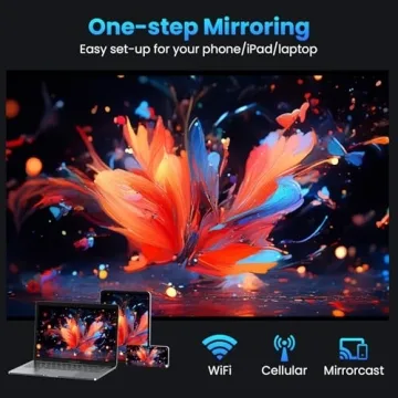 GROVIEW 1080P 15000lux Bluetooth Projector for Movies