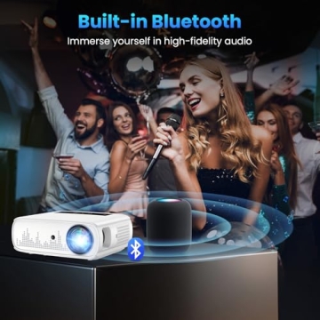 GROVIEW 1080P 15000lux Bluetooth Projector for Movies