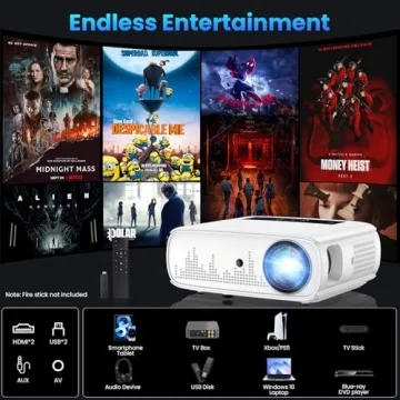 GROVIEW 1080P 15000lux Bluetooth Projector for Movies