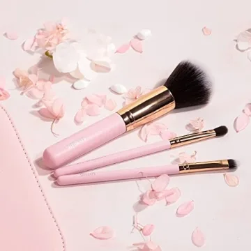 SIXPLUS 11Pcs Pink Makeup Brush Set with Travel Bag