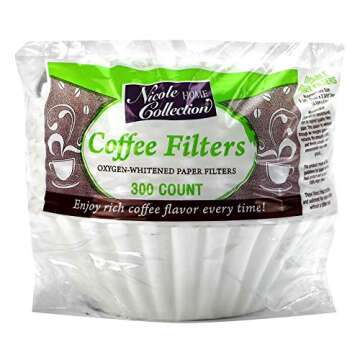Nicole Home Collection Coffee Filters, Basket, 8-12 Cups 300 Count