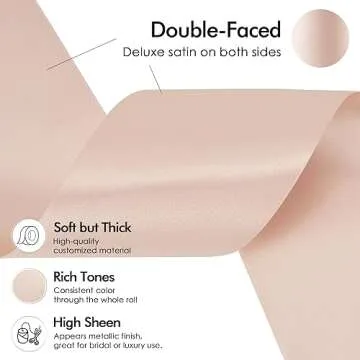 MEEDEE Rose Gold Satin Ribbon Lux Double Faced 10 Yards
