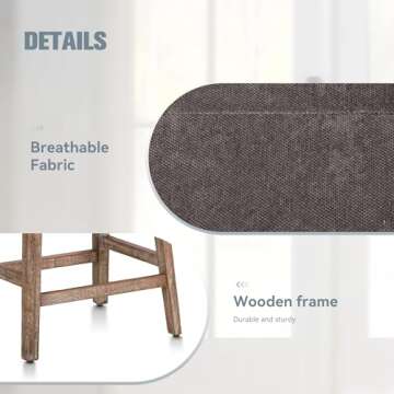 Erste!Bravo Solid Wood Bar Stools Set of 3 for Kitchen