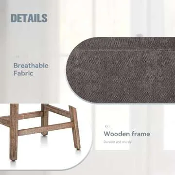 Erste!Bravo Solid Wood Bar Stools Set of 3 for Kitchen