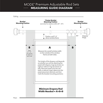 Stylish and Durable MODE Premium Curtain Rod Set