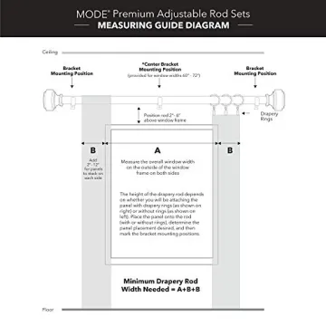 Stylish and Durable MODE Premium Curtain Rod Set