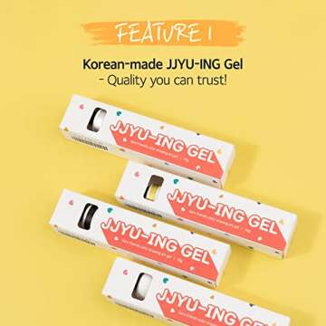 SARA FRIENDS 3D Embossing JJYU-ING Gel for Nail Art, Clear 10g(0.35oz) 3D Nail Polish Gel alternatives Embossed Character Nail Art Design Color Drawing DIY at Home Made in Korea