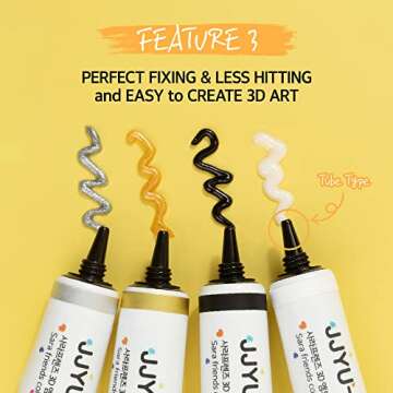 SARA FRIENDS 3D Embossing JJYU-ING Gel for Nail Art, Clear 10g(0.35oz) 3D Nail Polish Gel alternatives Embossed Character Nail Art Design Color Drawing DIY at Home Made in Korea