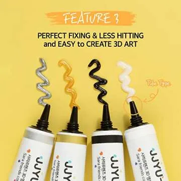 SARA FRIENDS 3D Embossing JJYU-ING Gel for Nail Art, Clear 10g(0.35oz) 3D Nail Polish Gel alternatives Embossed Character Nail Art Design Color Drawing DIY at Home Made in Korea