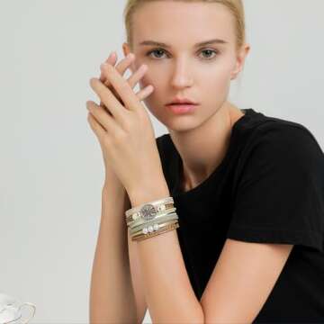 Inspirational Gifts, Tree of Life Leather Bracelets for Women, Trendy Stuff for Teen Girls, Christma...