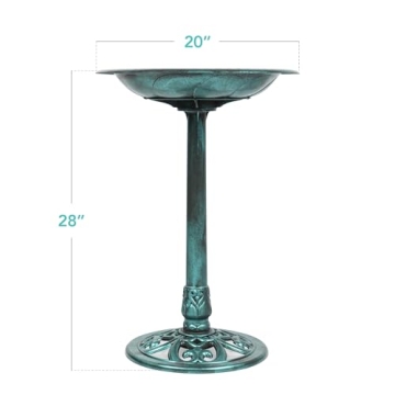 Elegant Vintage Outdoor Bird Bath with Fleur-de-Lis Accents