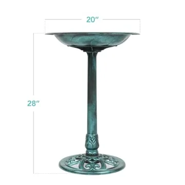 Elegant Vintage Outdoor Bird Bath with Fleur-de-Lis Accents