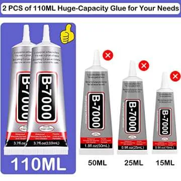 B7000 Adhesive Rhinestones Glue for Crafts, 3PCS B7000 Jewelry Glue +2PCS 110ml / 3.7 fl oz B7000 Clear Glue with 5 Dotting Pen Tool, Wax Pencil and Tweezer, Jewelry Glue for DIY Craft Makeup Shoes