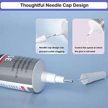 B7000 Adhesive Rhinestones Glue for Crafts, 3PCS B7000 Jewelry Glue +2PCS 110ml / 3.7 fl oz B7000 Clear Glue with 5 Dotting Pen Tool, Wax Pencil and Tweezer, Jewelry Glue for DIY Craft Makeup Shoes