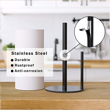 Premium Black Stainless Steel Towel Holder for Kitchen
