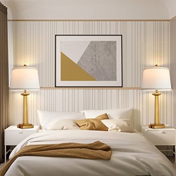 Elegant Gold Table Lamps with USB Charging Ports