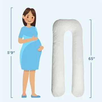 Cozy 65" U Shaped Body Support Pillow with Washable Cover