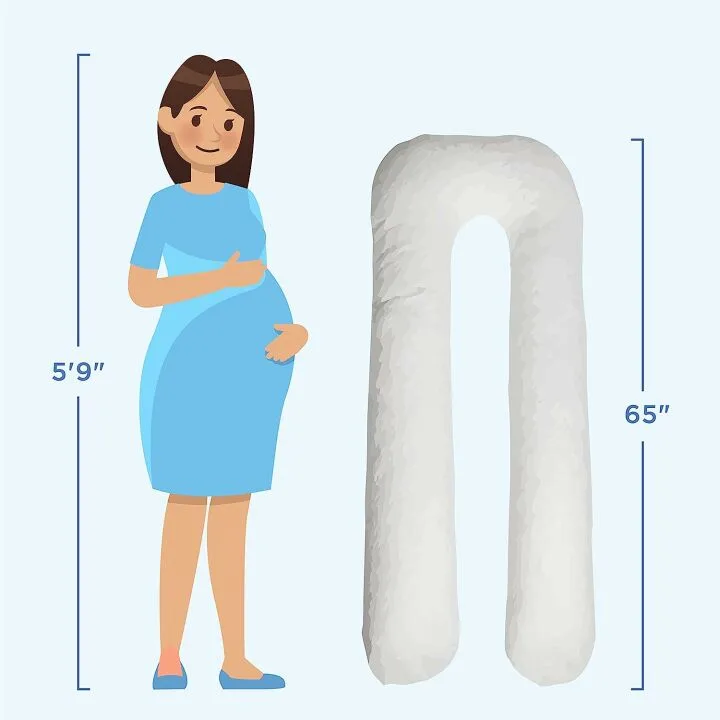 Cozy 65" U Shaped Body Support Pillow with Washable Cover