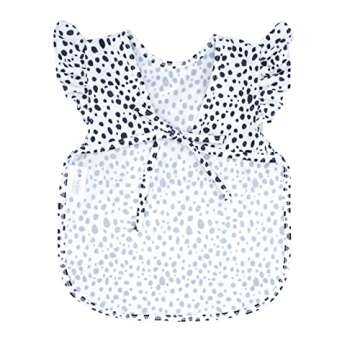 BapronBaby Flutter Organic Dot Bapron - No Neck Tie Safer Bib for Baby & Toddler - Soft Waterproof Stain Resistant - Machine Washable - Sz Baby/Toddler 6m-3T