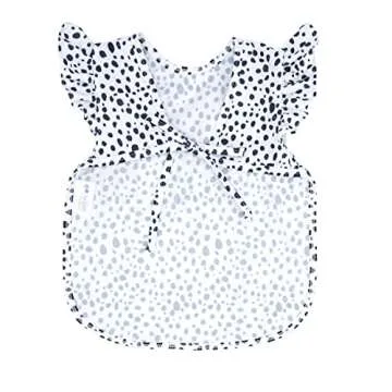 BapronBaby Flutter Organic Dot Bapron - No Neck Tie Safer Bib for Baby & Toddler - Soft Waterproof Stain Resistant - Machine Washable - Sz Baby/Toddler 6m-3T