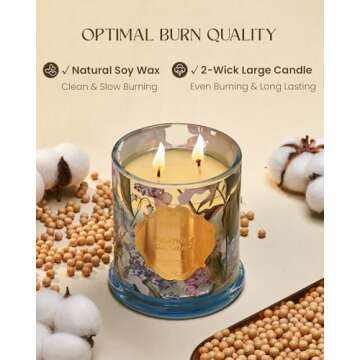 M&SENSE Spring Jasmine Organic Soy Candle - 75 Hour Burn