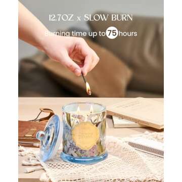 M&SENSE Spring Jasmine Organic Soy Candle - 75 Hour Burn