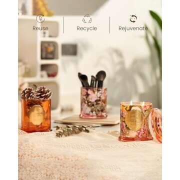 M&SENSE Spring Jasmine Organic Soy Candle - 75 Hour Burn