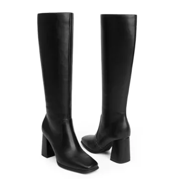 Stylish Modatope Knee High Boots for Women with Chunky Heel