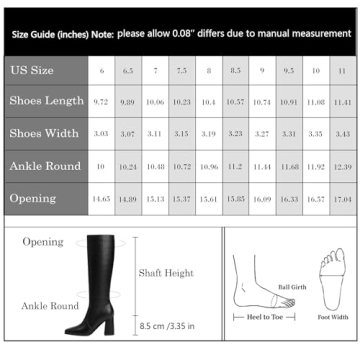 Stylish Modatope Knee High Boots for Women with Chunky Heel
