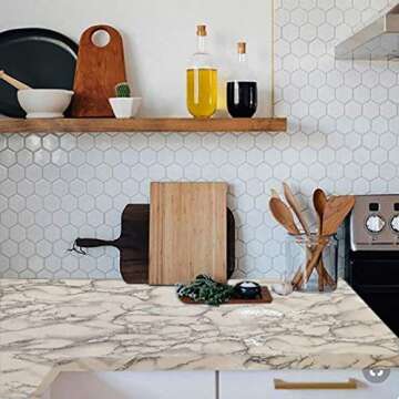 Art3d Self-Adhesive Grey Marble Wallpaper 17.3"x200"