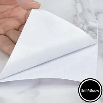 Art3d Self-Adhesive Grey Marble Wallpaper 17.3"x200"