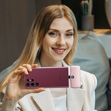 iWALK Small Portable Charger, 4800mAh 18W PD Fast Charging Power Bank with Built-in USB-C Connector, External Mini Battery Pack for Samsung Galaxy Z Flip, S24/S23, Android, iPhone 15/Pro/Max